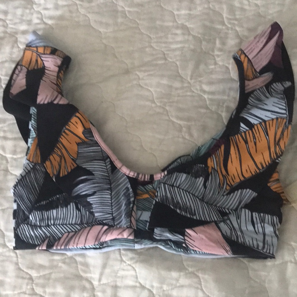 Maaji ruffle detailed reversible swim top
